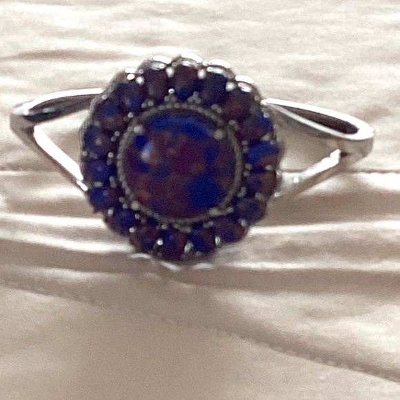 NWOT – Pure Stainless steel, Large round & oval Purple Dahlia bangle bracelet - Picture 1 of 16